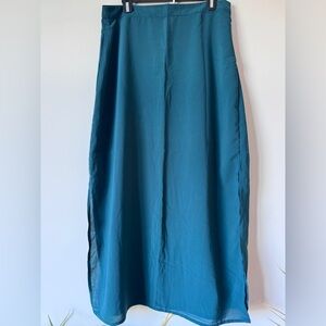 Green Maxi Skirt with double side slit